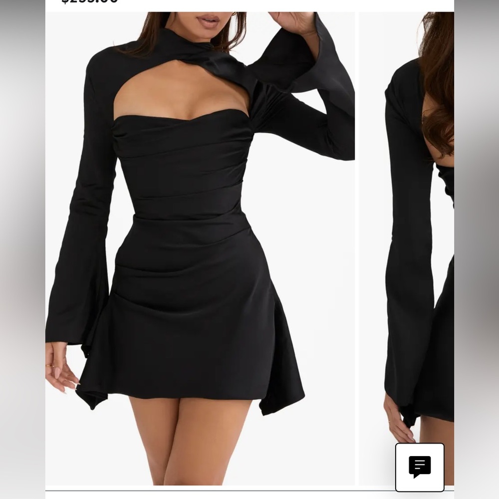 House of CB - Toira Long Sleeve Satin Corset Minidress